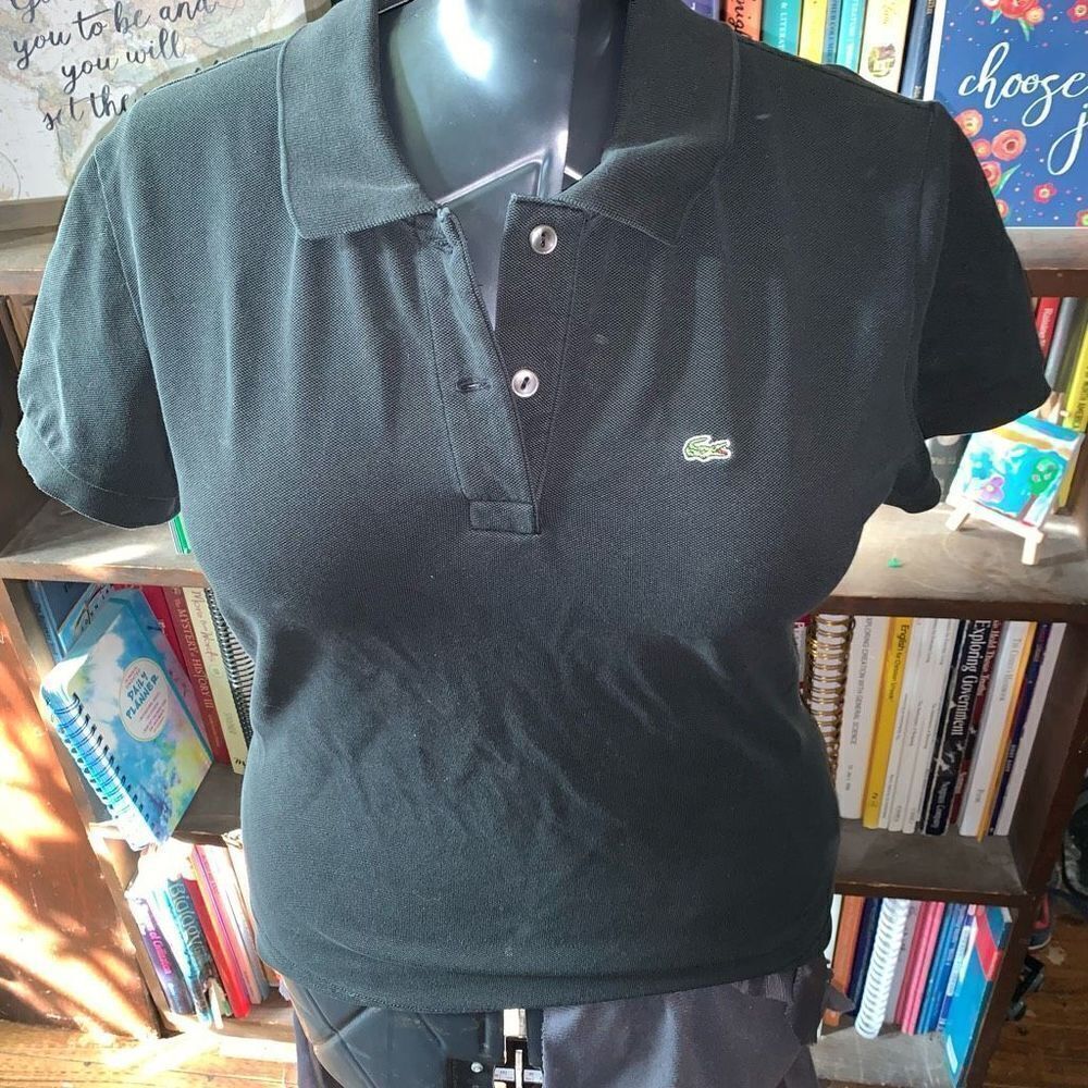 Lacoste black Parisian preppy 46/XS collared polo shirt